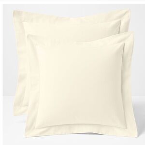 Ivory Euro Shams 100% Organic Cotton 600 Thread-Count SQUARE 24x24” (2-pack)